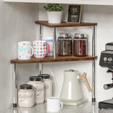 Weenson Bathroom Organizer Countertop, Bathroom Sink Organizer for Toiletries, Makeup, Skincare, Bamboo 2-Tier Kitchen Countertop Organizer for Spice Salt (Brwon) Weenson