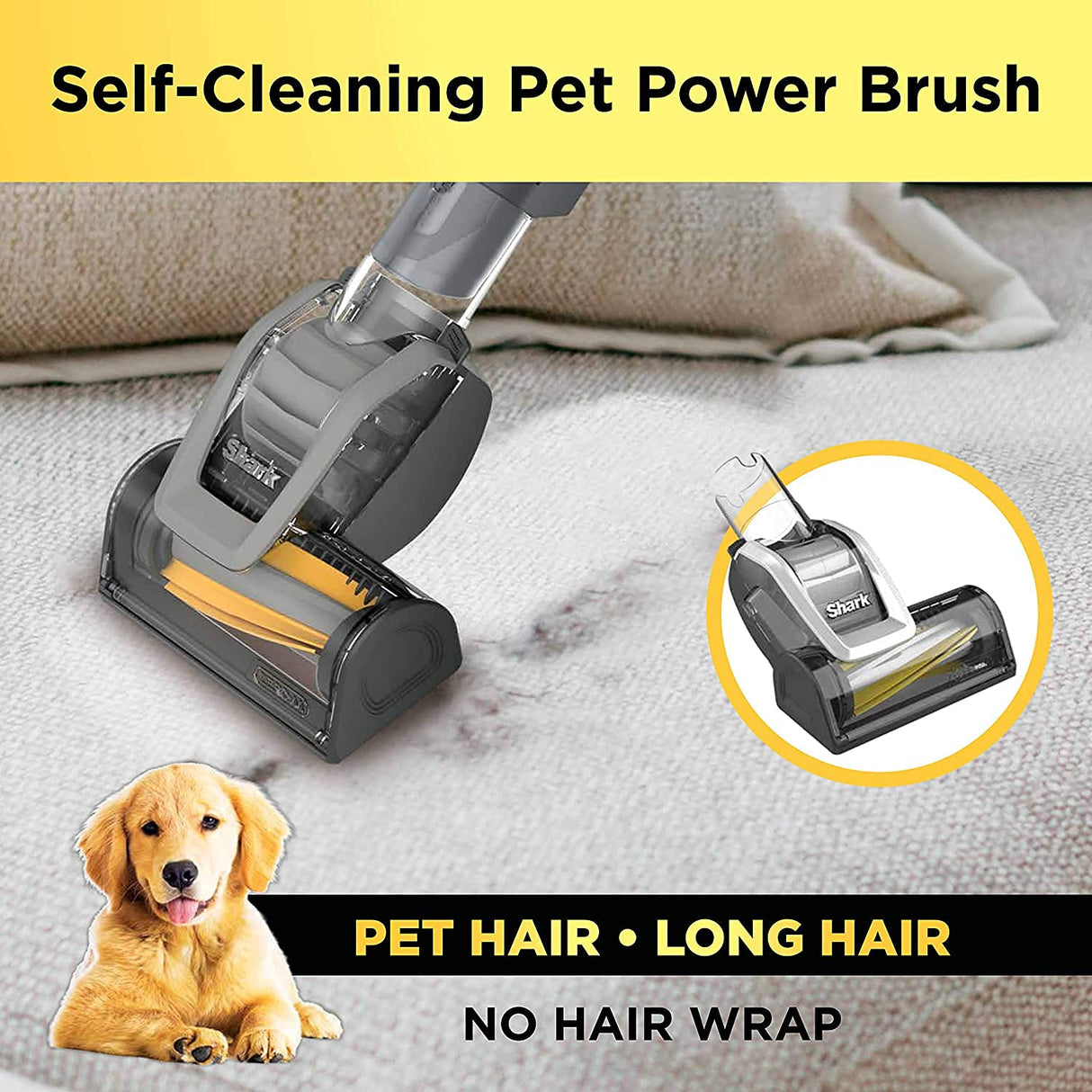 Shark LA502 Rotator Vacuum Vacuum with Self Brushroll Powerful Pet Hair Pickup and HEPA Filter, Lift-Away Upright w/Duo Clean, Silver Shark