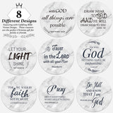 Billbotk Ceramic Coasters with Bible Verses, Coasters Set of 8 with Holder, Absorbent Drink Coasters for Home Decor and Christian Gifts, 4 Inches Billbotk