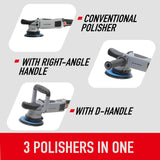 Nanoskin Black Speed 21mm Long-Throw Random Orbital Polisher - 750W, 7.5-Amp Motor, BOSCH™ Bearing Construction, Vented Flexible Backing Plate | For Automotive Paint, Glass, Metal Surfaces Detailing Nanoskin