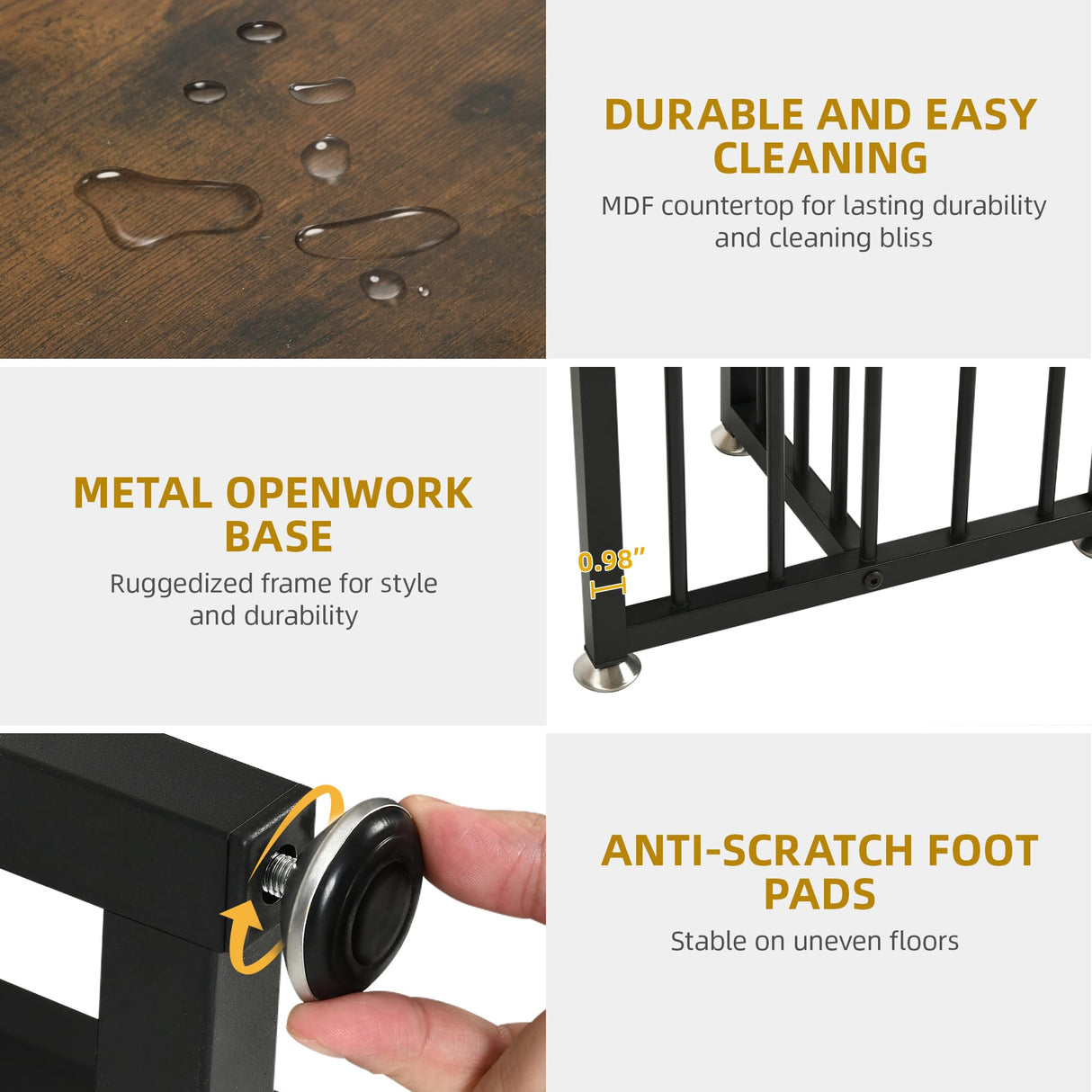 DWVO 63 Inch Dining Table Set for 6-8 People 6-Piece Large Kitchen Table Set with 2 Benches and 4 Chairs Farmhouse Rectangular Dining Room Table for Kitchen Dining Room Apartment Rustic Brown DWVO