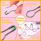 Kollase Stitch Markers, 300 pcs Crochet Markers, Metal Stitch Markers for Crocheting, Crochet Accessories and Supplies, Stitch Markers for Knitting and Crocheting, Safety Pins for Fabric and Paper Kollase