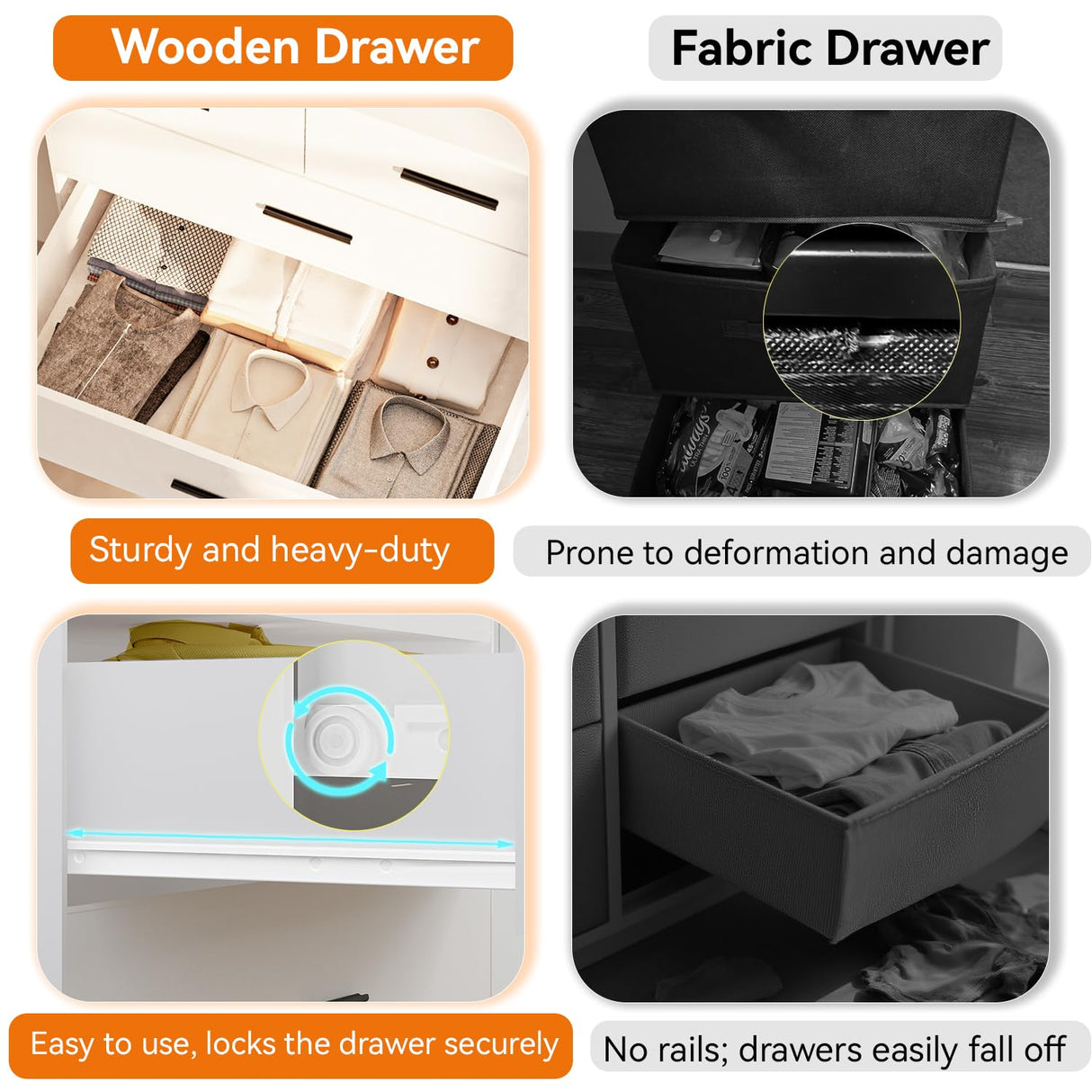 FJTJBSI 47.3" Tall Dresser for Bedroom Chests of Drawers with Charging Station 7 Drawer Dressers with Metal Slide Rail Modern Wood Closet Organizer with Large Storage for Home Office Entryway FJTJBSI