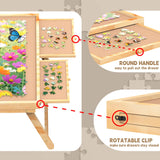 SkylarkJoy Jigsaw Puzzle Table 1500 Pieces, Portable Puzzle Board with 4 Drawers and Cover, Wooden Puzzle Board for Adults with Drawers, Board Gmae Table for All Ages SkylarkJoy