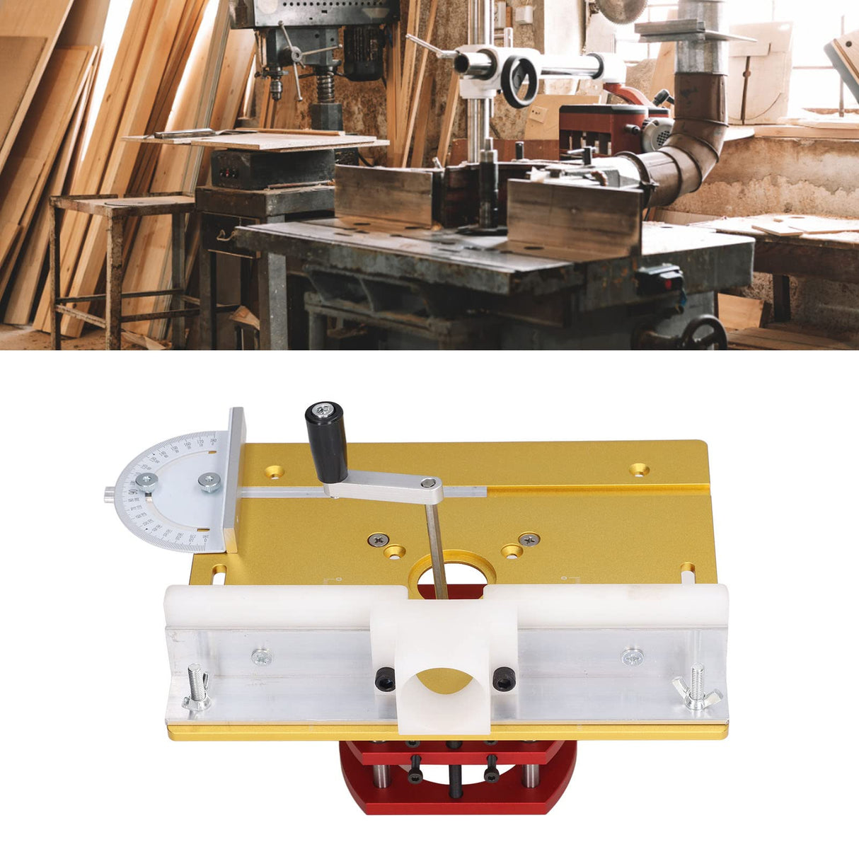 Precision Router Lift Table, Router Lift and Woodworking Router Table Insert Plate Lift Base, Max Lift 51mm Woodworking Engraving DIY Tools for Zooke