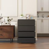 Modern Chest of Drawers, 4/5/6 Drawer Dresser Without Handles Floor Storage Drawer Cabinet Vertical Dresser Storage Organizer for Home Office (4 Drawers, Black) Panana