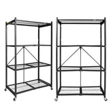 Origami R5 Foldable 4-Tier Garage Shelving Heavy Duty Shelving with Wheels, Metal Storage Rack Holds 1000 pounds, Garage Storage Rack & Organization, Storage Shelving (Black, R5 2-Pack) Origami