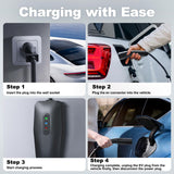 EV Charger for Tesla 16A, Electric Vehicle Portable Charger with 20FT Cable, Home EV Charging Station for J1772 Electric Cars, 16Amp 110V-240V, NEMA 6-20 & NEMA 5-15 Plug VDLPOWERVP