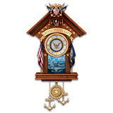 The Bradford Exchange United States Navy Mahogany-Finished Wood Toned Cuckoo Clock The Bradford Exchange