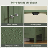 TEENFON Pedestal Sink Storage Cabinet, Under Sink Cabinet with 2 Doors & Storage Shelf, Under Bathroom Organizer for Bathroom, Forest Green TEENFON