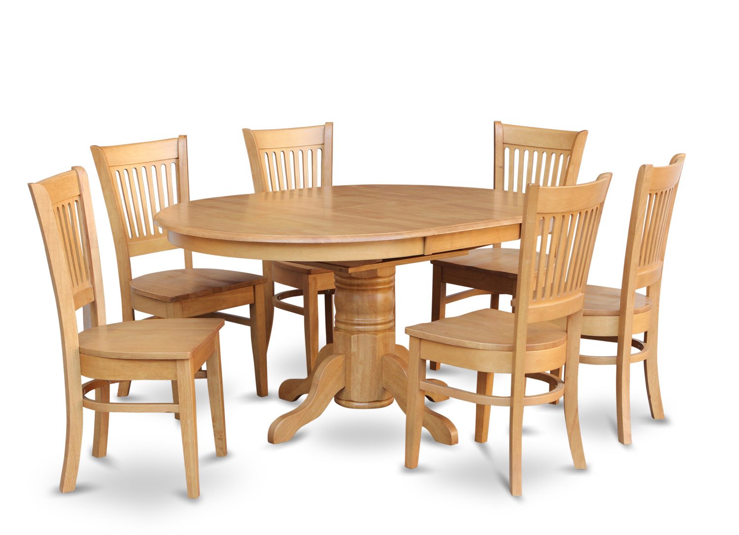 East West Furniture AVVA5-OAK-W Avon 5 Piece Dinette Set for 4 Includes an Oval Table with Butterfly Leaf and 4 Dining Room Chairs, Oak - WoodArtSupply