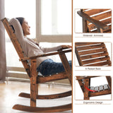 Outdoor Rocking Chairs Set of 2 - Patio Wood Rocking Chair Furniture Rustic Porch Rocker Chair for Yard, Porch, Balcony & Garden Garturects