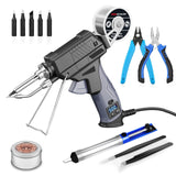 Soldering Iron Kit, Auto Feed Soldering Gun with LCD Display and ±1°C Precision Temp Control, 8-in-1 Set with Wire, Pump, Tip Cleaner, 5 Tips for Electronics Repair DIY, PCB, SMD NEWACALOX