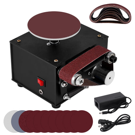 2 in 1 Mini Belt Disc Sander,4 Inch Sanding Disc Machine,1.18 x 13 inch Belt Sander 8000RPM for Knife Sharpening, Wood, Crafts, Metal, Stone, and Scissors Grinding Poiget