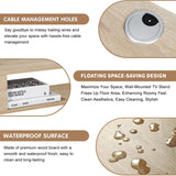 GHC Floating TV Stand, Wall Mounted Entertainment Center and Cabinet Shelf, TV Console with Storage, Media Console for DVD Player, Space-Saving Under TV Shelf for Living Room (Natural Oak) GHC