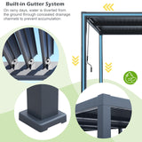 Sunnyglade Patio Pergola Canopy Modern Aluminum Pergola with Adjustable Louvered Gazebo for BBQ, Backyard,Party, Lawn,Garden (Dark Gray, 10x13FT) Sunnyglade