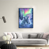 Ginfonr DIY 5D Diamond Art Kits for Adults, Wolf Diamond Painting for Adults, Diamond Art Winter Full Drill, Diamond Art Kits Embroidery Rhinestone Craft for Home Wall Decor 12x16 Inch Ginfonr