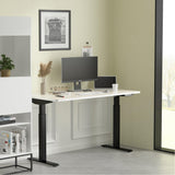 ALFA BUSINESS Dual Motor Standing Desk 60x30 Inches, Electric Adjustable Height Desk for Home Office, Sit and Stand Computer Desk with Memory Presets ALFA BUSINESS