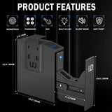 Biometric Slider Handgun Gun Safe for Nightstand, Desk, Bed Side - Pistol Safe, Hand Gun Safe For Car, Biometric gun safe for handgun with Fingerprint, PIN Code, KEY Access Urban Deco