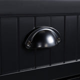 HOMCOM 47" Fluted-Style Wooden Kitchen Island, Kitchen Countertop Storage Cabinet with Drop Leaf, Drawer, Open Shelves, Storage, Black Aosom