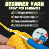 120g Glow in The Dark Yarn for Crocheting and Knitting; 120m(144yds) Yarn for Beginners with Easy-to-See Stitches; Worsted-Weight Medium #4; Yarn for Beginners Crochet Kit Making HEJIN