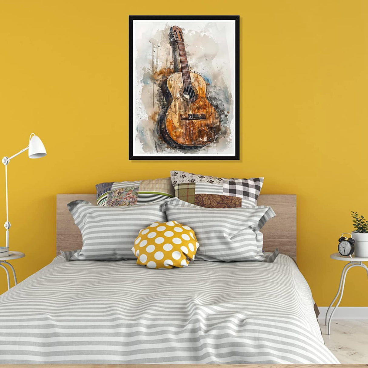 Pavemlo 5D Diamond Art Kits for Adults Guitar, Full Drill Diamond Art Pictures Paint with Diamonds, DIY Cross Stitch Jewel Art Rhinestone Craft for Home Wall Decor (12x16inch)@z317 Pavemlo