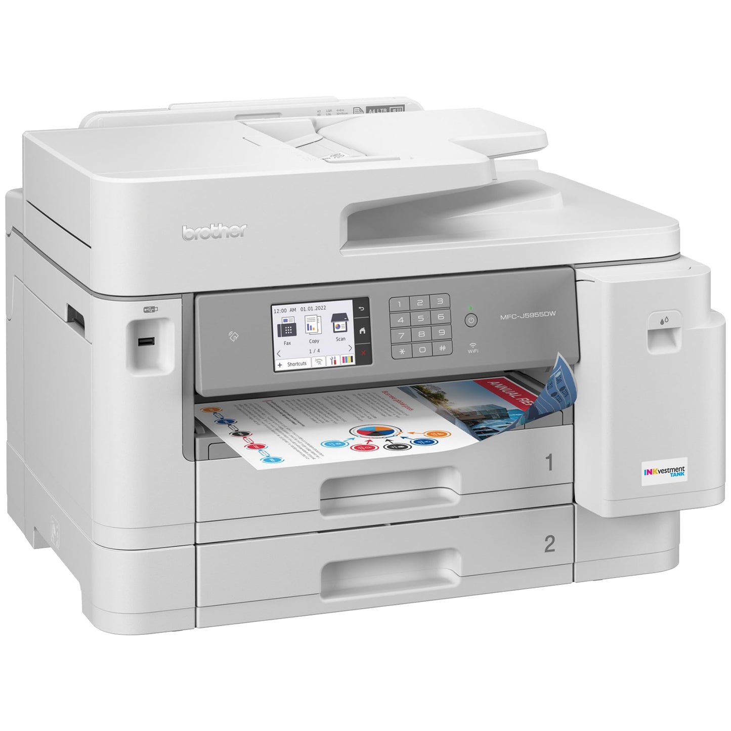 Brother INKvestment Tank MFC MFC-J5955DW Wireless Inkjet Multifunction Printer - Color