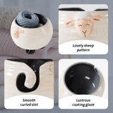 Yarn Bowl for Crochet Large Sheep Shaped Ceramic Yarn Holder Crochet Bowl Knitting Bowl, 6 Inch Wide x 4 Inch High Surlama