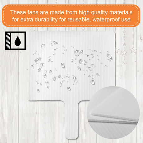 Amyhill 24 Pieces Blank Church Fans Plastic Hand Fan Handheld Fans Set Dry Erase Paddles Blank Photo Fans Double Sided Fans for Parties DIY Crafting and Painting Office Meeting Amyhill