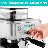 CASABREWS Espresso Machine with Grinder, Professional Coffee Maker with Milk Frother Steam Wand, Barista-Quality Cappuccino Latte Machine with LCD Display, Great for Coffee Enthusiasts CASABREWS