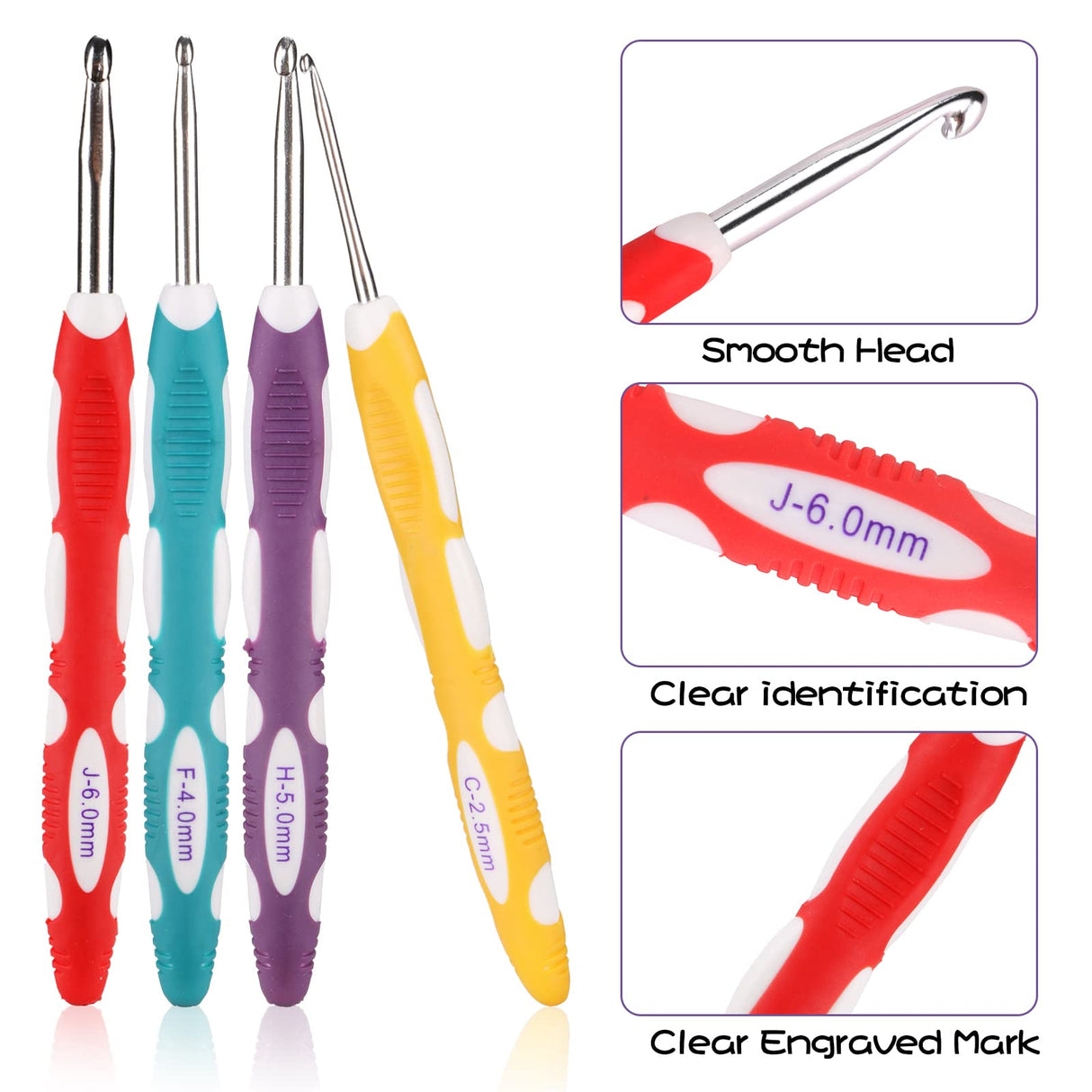 Ruidi TPR and ABS Handle Crochet Hook(9pcs) RUIDI