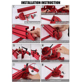 JCFANTS Precision Miter Gauge, Standard Slot 3/4'' x 3/8'', Aluminum Alloy Table Saw Miter Gauge with 27 Angle Stops Miter Fence& Miter Bar Works w/Table Saws, Band Saw and Router Table (Red) JCFANTS