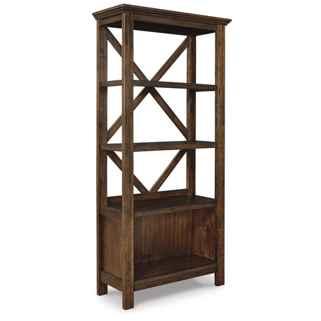 Signature Design by Ashley Baldridge Rustic 78" Bookcase with 4 Shelves, Distressed Brown Signature Design by Ashley
