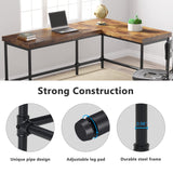 Tribesigns L-Shaped Desk, 67 inch Industrial Reversible Corner Computer Office Desk PC Laptop Study Table Workstation with Metal Pipe Legs for Home Office (Rustic Brown) Tribesigns