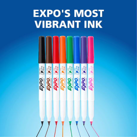 EXPO Low Odor Dry Erase Markers Ultra-Fine Tip Assorted Colors 8 Count EXPO