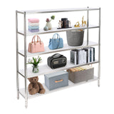 DYNAMI 5-Tier Stainless Steel Shelving, Adjustable Height Stainless Steel Storage Shelf Industrial Storage Rack,Load 330lb Per Shelf,for Kitchen Office Garage (5-Tier,70.2in W x 16.6in D x 70in H) DYNAMI