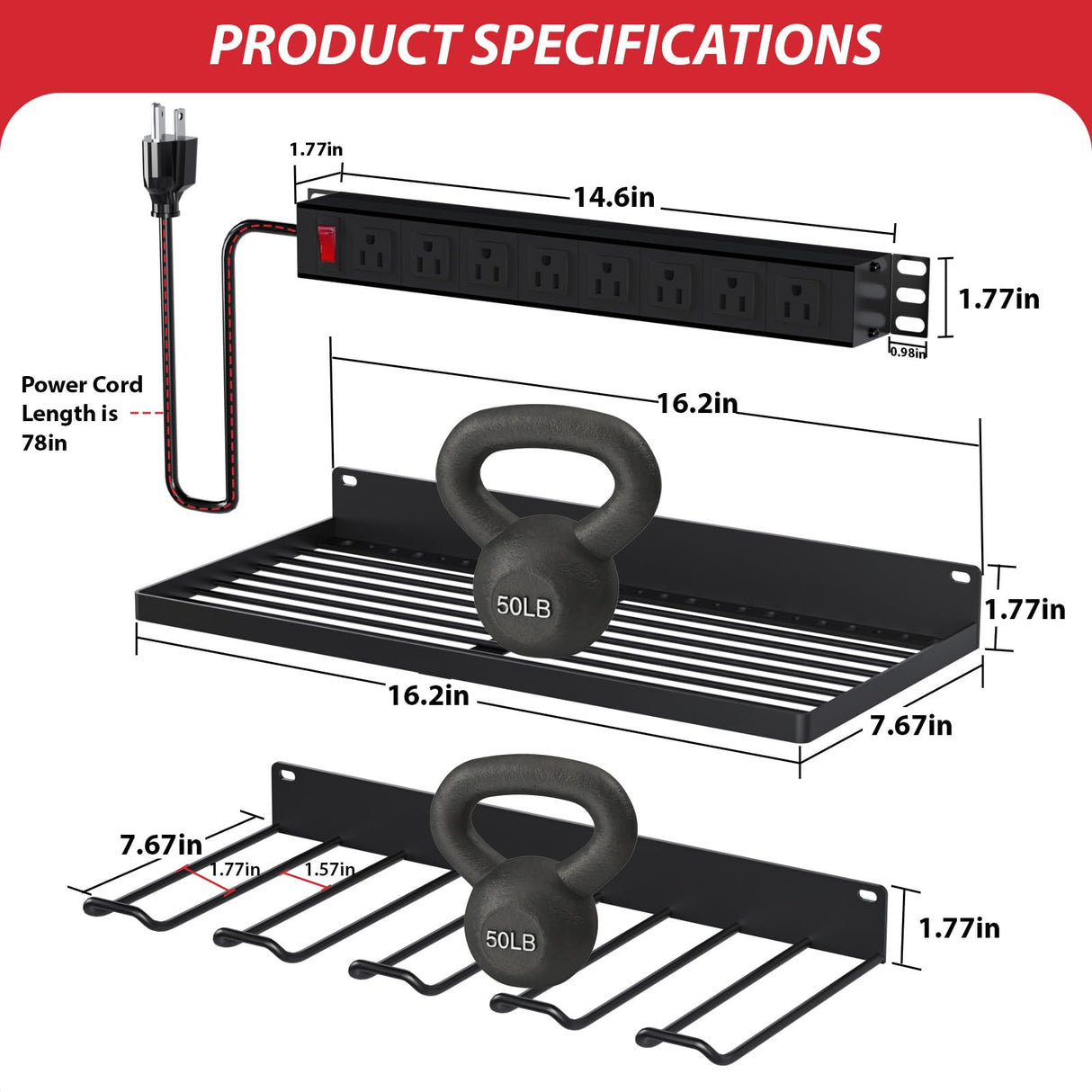 EAROND Power Tool Organizer With Charging Station, Wall Mount Drill Holder, Screwdriver and Battery Organizer, Heavy Duty Rack for Garage, Workshop, Tool Room, Workbench EAROND