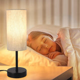 Small Table Lamp, Bedside Table Lamp for Bedroom, Lamp for Nightstand with Linen Fabric Shade, Minimalist Modern Desk Lamp for Living Room Office Dorm Kids Room RISLG
