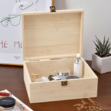 Voittozege 2 Pack Unfinished Wooden Boxes Large Wooden Box with Hinged Lid dnd Front Clasps, Natural Wood Boxes for Diy Crafting Gift Storage Box, Art Decorations and Jewelry Storage, 10 x 7 x 4 Inch Voittozege