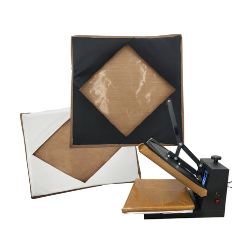 Sanshare Heat Press Covers 15x15/16x20/16x24 for Top and Bottom Platens 2 Piece Set Reusable Teflon Sheets Material (15x15) SANSHARE