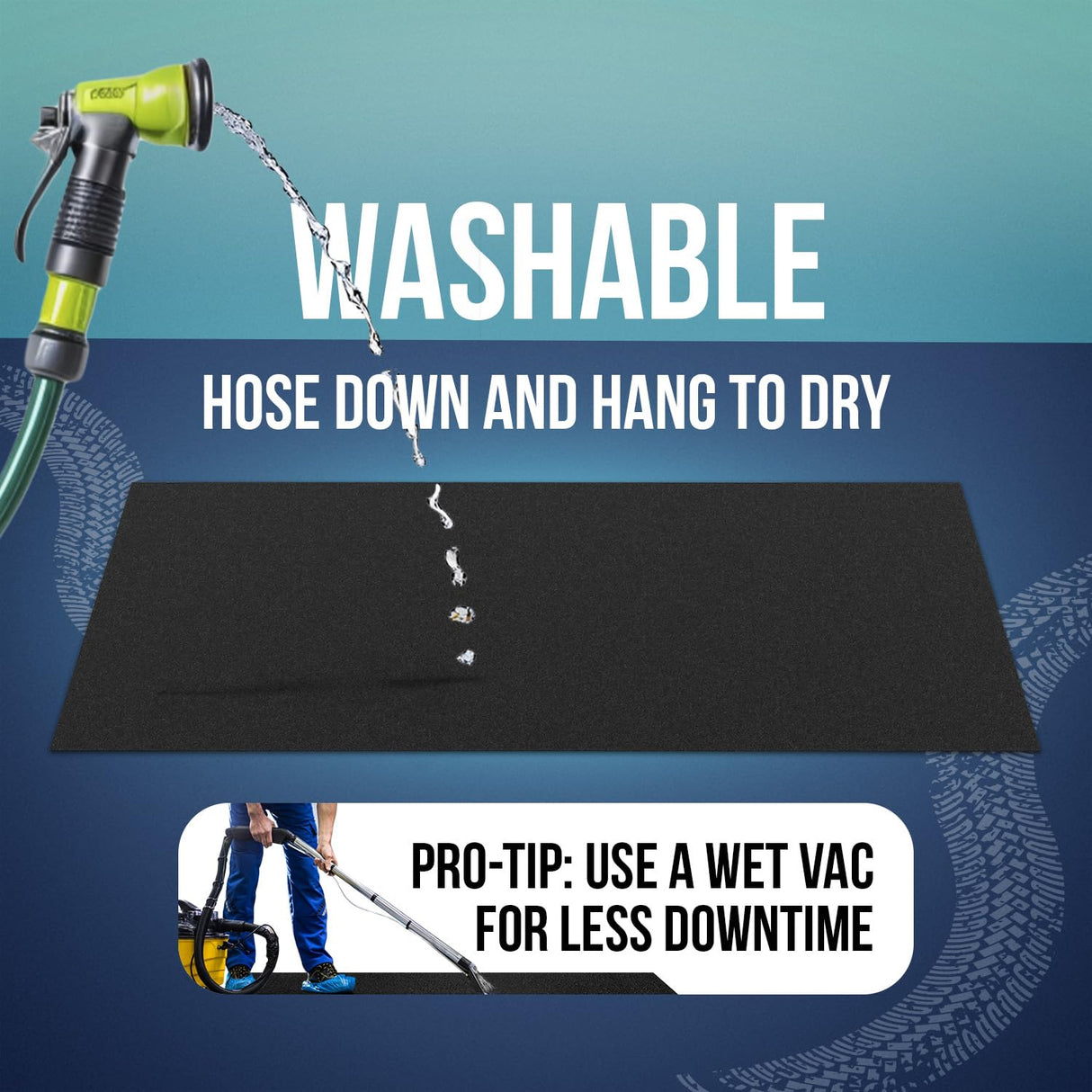 ITSOFT 60 x 38 in - Oil Absorbent Garage Floor Mat and Mechanic Pad - Protects Floor from Spills, Drips, Splashes and Stains | Washable, Cut to Size, Non Slip and Waterproof Backing Layer ITSOFT