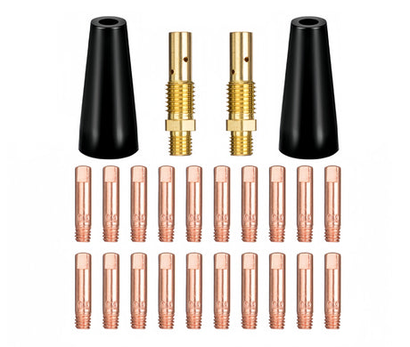 24PCS Flux Core Gasless Nozzle Welding Kit Flux Core Gasless Nozzle Contact Tips Replacement MIG Welder Accessories,Compatible with Lincoln,Eastwood and more (.030" & .035"） TimelyDu