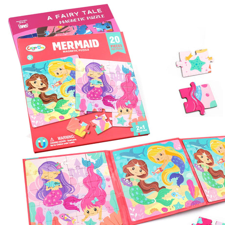 Magnetic Puzzles for Kids Ages 2-4, Montessori Toys Advanced Version 9-12-16 Piece Mermaid Jigsaw Puzzles Book for Toddlers, Travel Games, Preschool Educational Learning Toys for 3-5 Year Old Gifts SOSFKIM