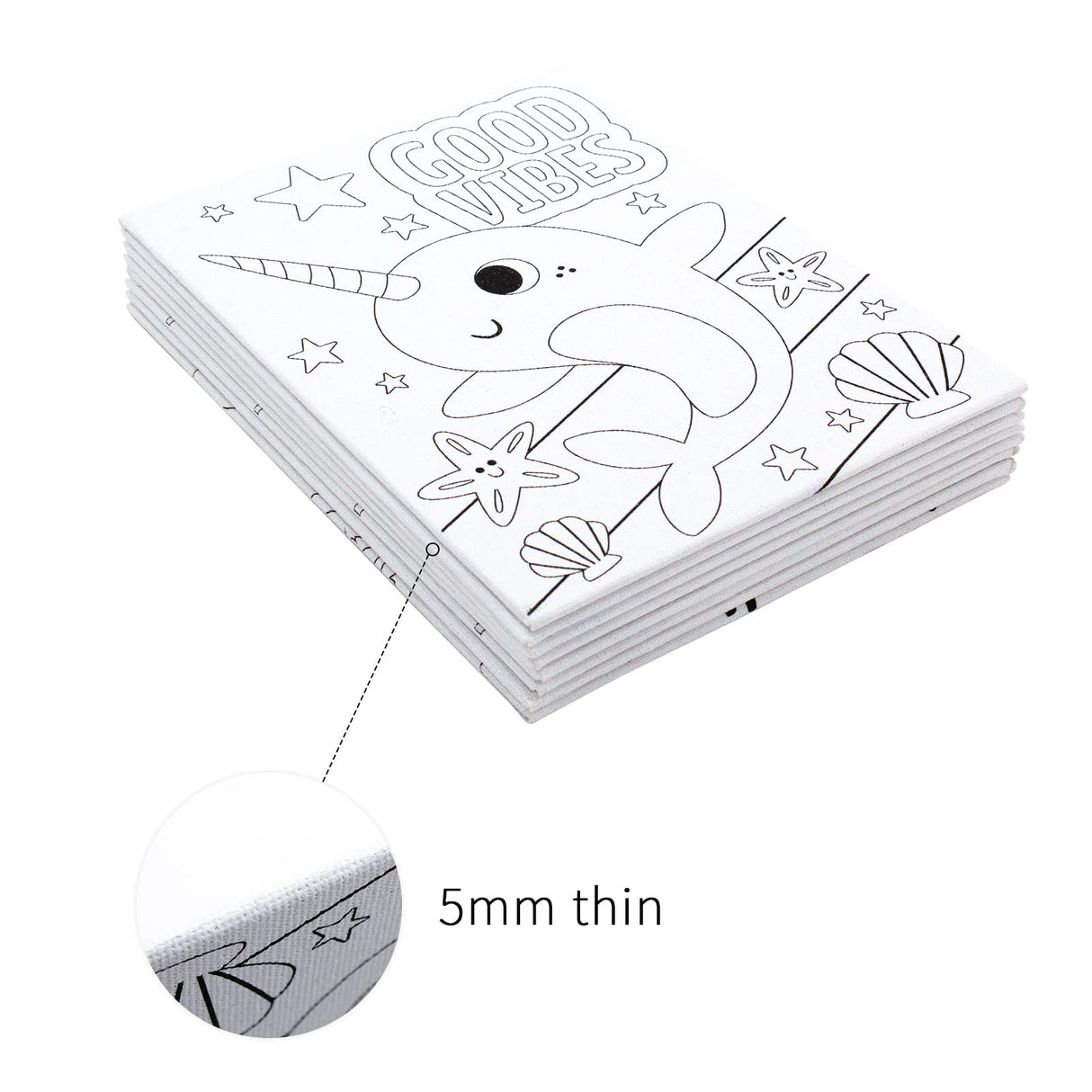 8 Packs 5x7 Pre Drawn Canvas Set,Paint by Numbers for Kids,48 Paints 8 Brushes 2 Easels,Pre-Printed Acrylic Oil Painting Kit Ages 8-12 9-12 4-8 goldentime