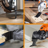 Kyoffiie 100Pcs Oscillating Saw Blades, Quick Release Multi Tool Blades Kits Universal Oscillating Tool Blades Wood Plastic Multitool Blades Compatible with Dewalt, Ryobi, Makita, Bosch, Craftsman Kyoffiie