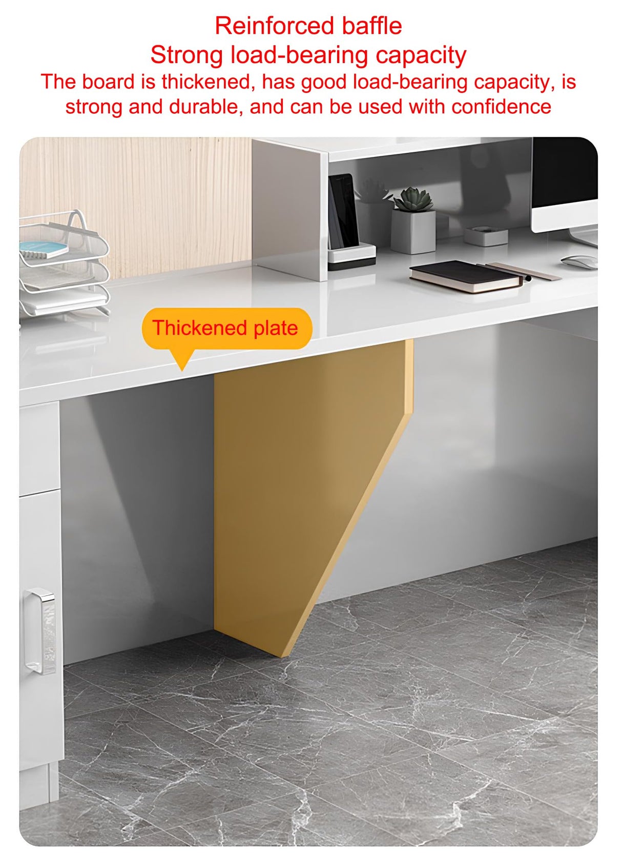 Modern Reception Desk with Counter, Front Desk Reception Counter with Lockable Drawer, Retail Checkout Office Computer Workstation for Clothing Store Beauty Salon, SOHO, Shop Generic