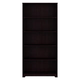 Bush Furniture Tall 5 Shelf Bookcase, Large Open Bookshelf, Sturdy Display Cabinet for Living Room or Home Office, Cabot Collection, Espresso Oak Bush Business Furniture