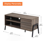 Mid-Century Modern TV Stand for 55 inch TV Entertainment Center Wood TV Table Media Console with Metal Legs for Living Room Bedroom, 43'' Rusitc Brown WAMPAT