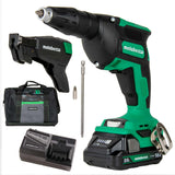 Metabo HPT Cordless 18V MultiVolt™ Drywall Screw Gun Kit | Includes Collated Screw Magazine Attachment | Includes 1-18V 2.0 Ah Battery | Lifetime Tool Warranty | W18DAQB Metabo HPT
