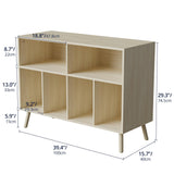 Cozy Castle Record Player Stand, Turntables Stand with Vinyl Record Storage Holds up to 350 Albums, Record Stand Table for Bedroom, Living Room, Office, Oak Cozy Castle